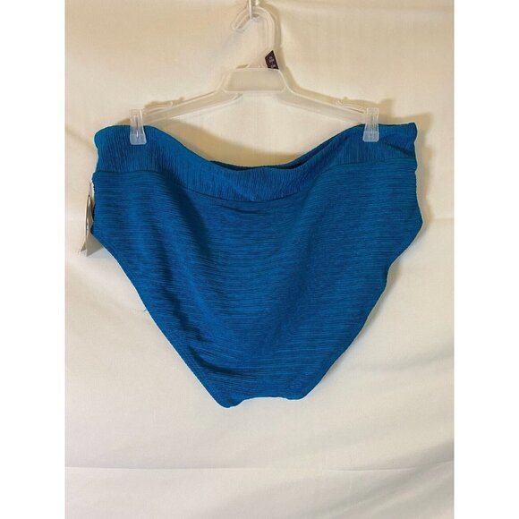 NEW NWT TIME AND TRU WOMENS HIGH WAIST PLUS SIZE 2X BIKINI SWIMSUIT BOTTOMS BLUE - Picture 2 of 2